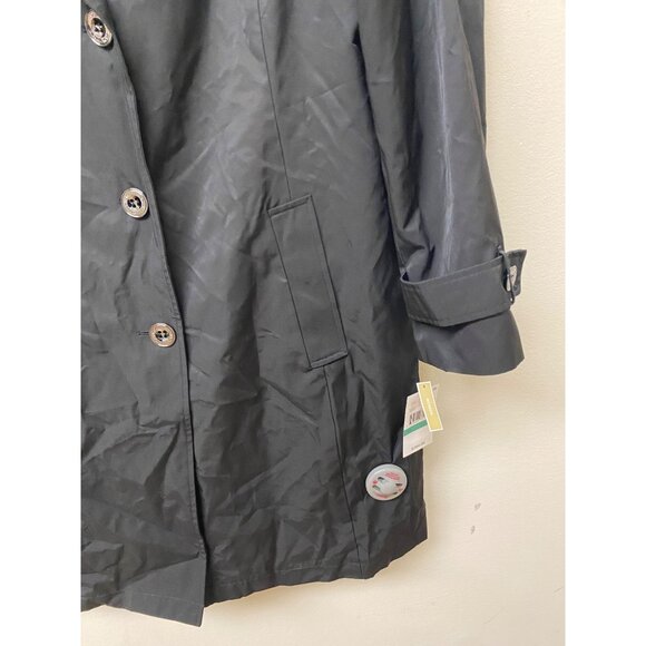 Michael Kors Women's Black Reefer Trench Coat Size OX Defected (MISSING BELT) - Picture 4 of 6
